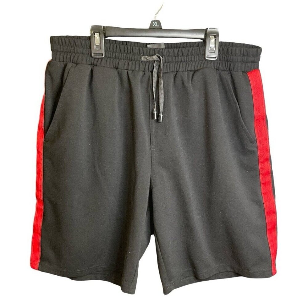 The Upside Men's Shorts Black Red Stripe Size 34/M Gym Running Active gym sporty
